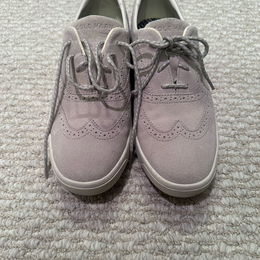 Cole Haan Suede Wingtip Sneakers in Taupe